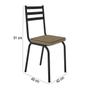 Imagem de Jogo com 4 Cadeiras 118 Para Cozinha / Sala de Jantar - Preto Fosco - Assento Rattan - OG Móveis
