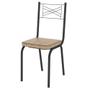 Imagem de Jogo com 4 Cadeiras 119 Para Cozinha / Sala de Jantar - Preto Fosco - Assento Rattan - OG Móveis