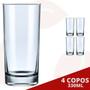 Imagem de Jogo com 4 Copo Brooklyn 330ML Long Drink Suco Água Nadir