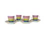 Imagem de Jogo com 4 Xícaras para Chá com Pires 160ml  Chevron Porcelana Saldão
