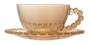 Imagem de Jogo com 4 Xicaras para Cha Com Pires Cristal Wolff Linha Daisy Ambar 170ml