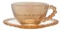 Imagem de Jogo com 4 Xicaras para Cha Com Pires Cristal Wolff Linha Daisy Ambar 170ml