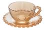 Imagem de Jogo com 4 Xicaras para Cha Com Pires Cristal Wolff Linha Daisy Ambar 170ml