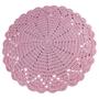 Imagem de Jogo com 5 Sousplat Crochê Barbante 6 Rosa Claro de Mesa Redondo Feito A Mão Decoração Linda Para Sua Mesa