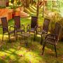Imagem de Jogo com 6 Cadeiras E Mesa Para Área Externa Resistente a Chuva e Sol Trama Original