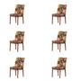 Imagem de Jogo Com 6 Capas de Cadeira em Malha Helanca Adomes Floral Marrom