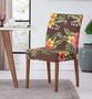Imagem de Jogo Com 6 Capas de Cadeira em Malha Helanca Adomes Floral Marrom
