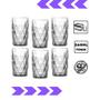 Imagem de Jogo Com 6 Copos de Vidro Transparente Diamond 400ML Suco Água Super Resistente
