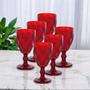 Imagem de Jogo Com 6  ou 12 Taças Diamond 340ml Para Vinho Cor Vermelho Rubí Natal Natalina  - 88382