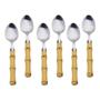 Imagem de Jogo Com 6 Unid Colher De Sobremesa Bambu Asper Inox Mimo