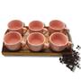 Imagem de Jogo Com 6 Xicaras Para Café 170ml Porcelana Caixa Mdf Com Tampa Bandeja