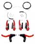 Imagem de Jogo Completo Freio V Brake Nylon Vermelho para Bike Mtb Aro 16 20 24 26 29 com Maçanetas + Cabos