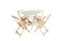 Imagem de Jogo Conjunto 1 Mesa 60x60 e 4 Cadeiras Bar Dobrável Retratil de Madeira - Sem Pintura