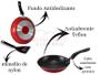 Imagem de Jogo Conjunto de 2 Frigideiras 16 e 18 cm 5 Camadas Teflon Antiaderente com espátula Espátula Vermelho Rouge