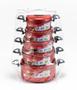 Imagem de Jogo Conjunto de 5 Caçarolas 16 18 20 22 24 Alumínio Antiaderente Cereja com Bege - Kit Completo para Cozinha