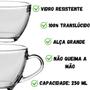 Imagem de Jogo Conjunto de 6 Xícaras Copo Café Vidro Grosso 250ml Com Alça