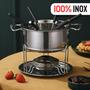 Imagem de Jogo Conjunto Fondue 11 Peças Inox Jantar Romântico Chocolate