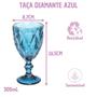 Imagem de Jogo Copo Taça Vidro Diamante Azul Para Agua 300ml - 6 Unid