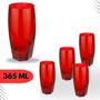 Imagem de Jogo copos vidro altos resistente 6 pecas 365 ml vermelho 