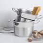 Imagem de Jogo Cozi-Pasta Tramontina Professional em Aço Inox Fundo Triplo 2pçs Caldeirão Escorredor