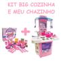 Imagem de Jogo Cozinha Infantil Rosa com Super Chazinho Com Panelas