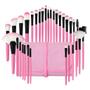 Imagem de Jogo de 32 pincéis maquiagem profissional com estojo cor rosa