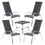 Imagem de Jogo De 4 Cadeiras e Mesa Garden em Alumínio Para Área, Piscina Trama