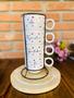 Jogo De 4 Xícara Café Chá Frases Porcelana Com Suporte Para Xícaras - Neo Porcelanas Imagem de Jogo De 4 Xícara Café Chá Frases Porcelana Com Suporte Para Xícaras