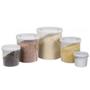 Imagem de Jogo de 5 Potes Grandes Porta Mantimentos Conjunto Kit Com Potes Organizador de Plástico Redondo Com Tampa Rosca Para Armazenar Alimentos Plasútil
