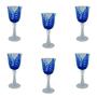 Imagem de Jogo de 6 Taças em Cristal  Azulpara Vinho-19x8,3cm - Estilo e Sabor: Conjunto de Taças de Degustação de Drinks! - Eleve seu Luxo