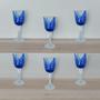 Imagem de Jogo de 6 Taças em Cristal  Azulpara Vinho-19x8,3cm - Estilo e Sabor: Conjunto de Taças de Degustação de Drinks! - Eleve seu Luxo