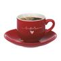 Imagem de Jogo De 6 Xicaras De Café 90ml Porcelana Com Pires Lamour Vermelho Hauskraft