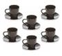 Imagem de Jogo De 6 Xícaras De Café Com Pires Acrílica Preto Chá