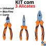 Imagem de Jogo de Alicate Universal Corte Bico Fino Kit Alicates Multiuso Universal Bico e Corte