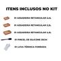 Imagem de Jogo de Assadeiras Forma Alta Retangular 03 Peças Antiaderentes + Luva Térmica + Pincel de Silicone Preto
