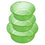 Imagem de Jogo de bacia de plástico com 3 peças roxa ou verde para cozinha ou lavanderia canelada