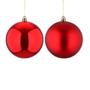 Imagem de Jogo de bolas natalina cor vermelho 2 peças de 10cm - grillo