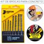 Imagem de Jogo de Brocas Para Concreto Com 8 Peças Fertak Tools Kit de Broca Para Furar Parede Com Estojo Broca Para Furadeira.