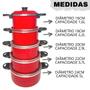 Imagem de Jogo de Caçarola 5 Peças Preto Craqueada ou Vermelha Conjunto Kit de Panelas 16 a 24