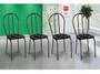 Imagem de Jogo de Cadeiras para Cozinha - Kit com 4 Cadeiras Cromo Preto - Assento Preto Florido - Artefamol