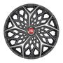 Imagem de Jogo de calota esportiva aro 13 moove graphite silver + emblema resinado fiat vermelho