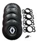 Imagem de Jogo de Calotas de Centro Miollo para Renault Logan Aro 15 2014/2019 Estilo Amarok Preto