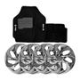 Imagem de Jogo de calotas esportivas evolution 14 chrome + tapete bordado vw fox