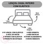 Imagem de Jogo de Cama Box Casal 03 peças Microfibra Premium com Elástico 150 Fios