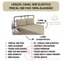 Imagem de Jogo de Cama Box Casal 04 peças 100% Algodão Lençol Liso Percal 200 Fios