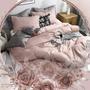 Imagem de Jogo de cama casal king rosé com cinza 7 peças com edredom