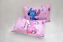 Imagem de Jogo De Cama Casal Padrão Com Elástico 3 Peças Stitch Rosa com Pink