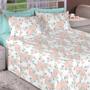 Imagem de Jogo De Cama Casal Premium Linea 180 Fios Flores Coral