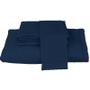 Imagem de Jogo de Cama Casal Queen  Top Line 4 Peças  180 Fios Azul Marinho