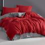 Imagem de Jogo de cama casal queen vermelho com cinza 7 pç com edredom